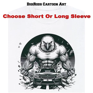 BMW Z4 Convertible Eagle Muscle Sketch Art #1 DigiRods Cartoon Car T Shirt - Picture 1 of 7