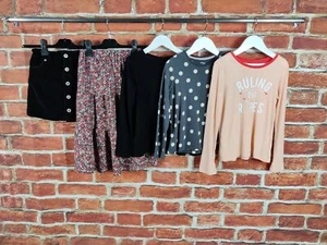 GIRLS BUNDLE AGE 6-7 YEARS GAP NEXT M&S ETC SKIRTS LONG SLEEVE T-SHIRT SET 122CM - Picture 1 of 6