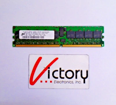 Used Micron MT18HTF12872Y-40EB3 Server RAM 1GB Memory | DDR2-400 RDIMM PC2-3200R - Image 1 of 4