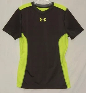UNDER ARMOUR Youth Girls Fitted Gray Neon Green S/S T-Shirt Size Large (14-16) - Picture 1 of 8