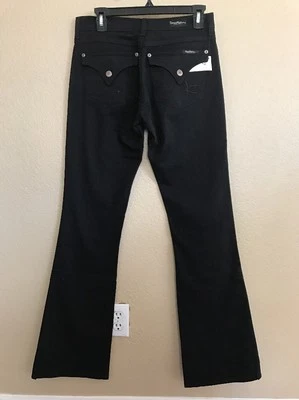 Nuevos Jeans DAVID KAHN Nikki Negros Tiro Bajo Corte Bota Con Plano PKTS Talla 26x35 Foto 1 de 4