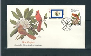 US SC # 2000 State Birds And Flowers / Flags ( West Virginia ) FDC. Fleetwood - Picture 1 of 1