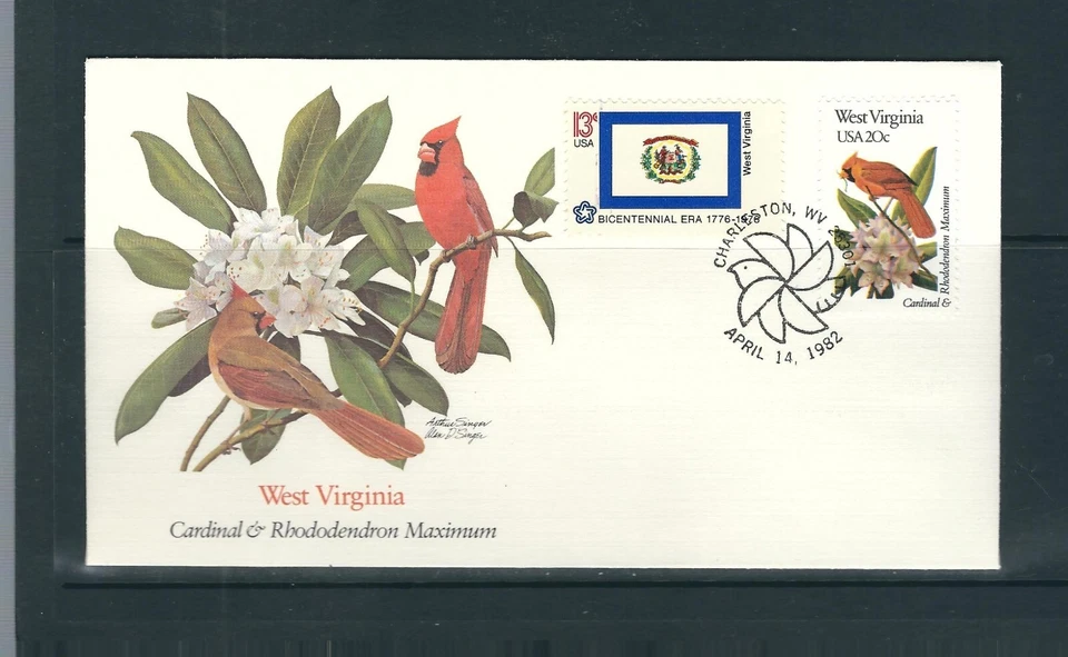 US SC # 2000 State Birds And Flowers / Flags ( West Virginia ) FDC. Fleetwood - Image 1 of 1