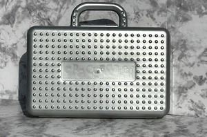 Spacemaker groß 11” x 7” Silber/Grau Griff Federmäppchen Kunst Etui transparenter Boden - Bild 1 von 24