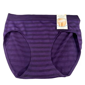 Jockey Women's Size Large 7 Panty Hipster Matte And Shine Striped Purple New - Picture 1 of 9