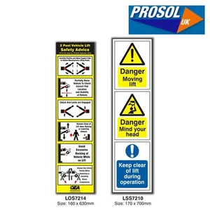 Lift Sticker Pack – 1 x Direction + 1 x Operation - Prosol UK - Picture 1 of 2