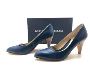 MER DU SUD Damen Pumps High Heels Absatzschuhe Blockabsatz Komfortschuhe Blau - Imagen 1 de 4