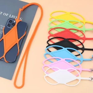 Silicone Cell Phone Strap Cord Holder Neck Lanyard Necklace Universal - Picture 1 of 14