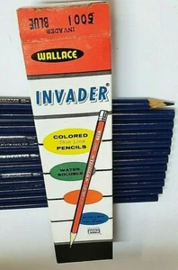 12 WALLACE INVADER 5001 BLUE COLORING (1) SHARPENED PENCILS ORIGINAL BOX NOS - Picture 1 of 6