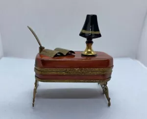 Peint Main Limoges Frankreich Schreibtisch limitierte Auflage 69/500 Schmuckstückbox - Bild 1 von 11