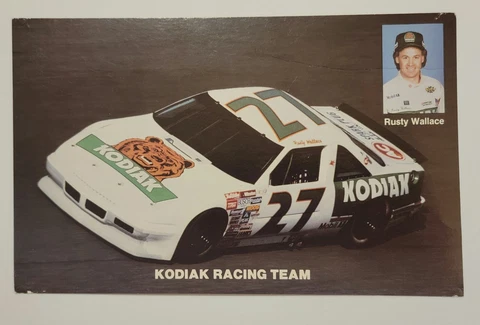 1988 Rusty Wallace Kodiak Racing Team Pontiac #27 Aerocoupe Postcard Handout Cover