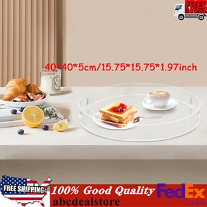 Home Decorative Coffee Table Tray 16 Elegant Acrylic Serving Tray w/ Handles - Picture 1 of 20