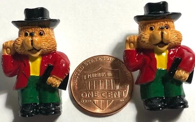 2 JHB Hand-Painted Resin Multi-color Bear Shank Buttons 30mm 1 3/16" Tall 12536 - Image 1 of 4