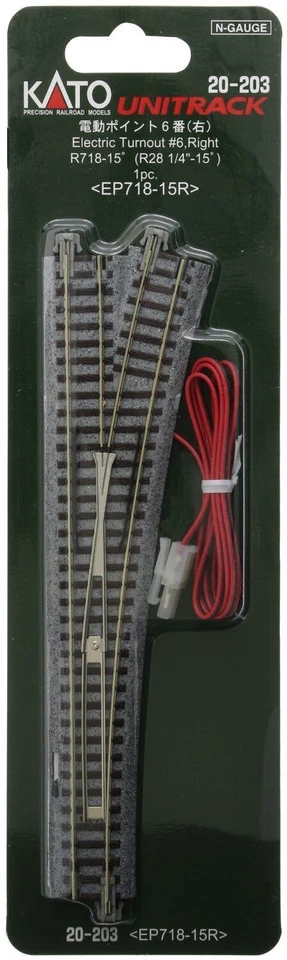 Kato N 20203 Unitrack #6 Remote Right Hand Turnout