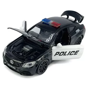 1/32 Scale C63S AMG Toy Car Diecast Police Vehicle Miniature Model Car Boys Toys - Picture 1 of 11