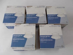 Lot of (5) Commercial Electric 4 inch White Recessed Eyeball Trim T18 264 089 - Picture 1 of 4