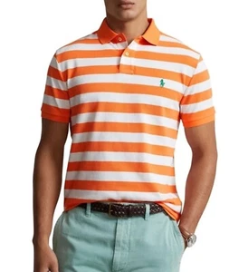 Polo Ralph Lauren Classic Mesh stripe orange polo shirt 18-20 boys XL - Picture 1 of 2