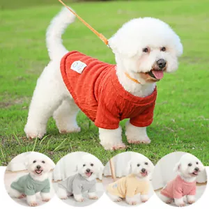 ❀Strickpullover Für Hunde Dickes Warmes Haustierhemd Einfarbige Us-Weste ( - Bild 1 von 17