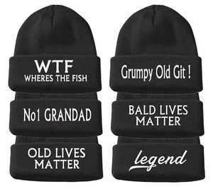Birthday Gifts For Him Men Grandad Dad GRUMPY OLD BALD Joke Beanie Hat Present - Picture 1 of 36