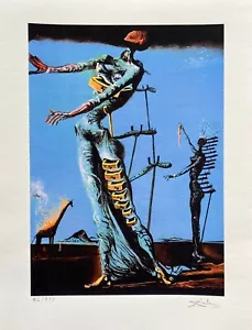 Salvador Dali BURNING GIRAFFE Facsimile Signed Limited Edition Giclee 16" x 12" - Picture 1 of 7