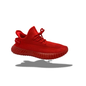 Men's Lightweight Knit Sneakers - Breathable Athletic Shoes All-Red - Picture 1 of 3