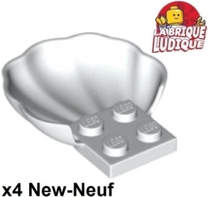 Lego 4X Muschel Jakobsmuschel Meer Weiß 18970 Neu - Picture 1 of 1