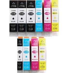 CARTOUCHES COMPATIBLES HP 364 XL AVEC PUCE Photosmart C5324 C5370 C5380 ss 48H - Photo 1/2