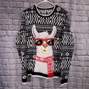 Holiday Time Men's S Llama in Sunglasses Acrylic Knit Pullover Sweater - Picture 1 of 7