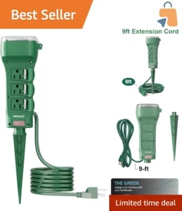 Versatile Outdoor Power Stake with 6 Outlets & Integrated Timer - ETL Certified - Picture 1 of 9