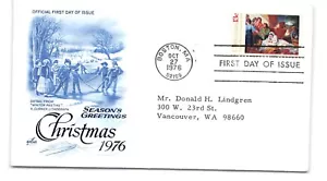 1976 Seasons Greeting Christmas FDC - Scott #1701 - Bild 1 von 2