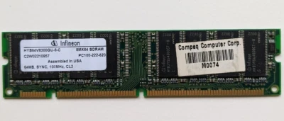 Infineon HYS64V8300GU-8-C 64MB PC100-222-620 SDRAM, USA Sync CL2 - Image 1 of 2