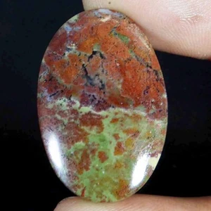 Indonesian Moss Agate OVAL 34.20 Ct Natural Loose Cabochon 21x32x6mm stone BC-16 - Picture 1 of 7
