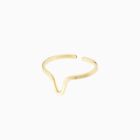 Gold Dainty V Minimalist Ring 925 Sterling Silver Band Open Bar Adjustable Ring