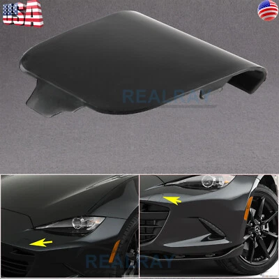 Cubierta de tapa de ojo de gancho de remolque delantero para Mazda MX-5 Miata 2016 2017 2018 2019 negra nueva Foto 1 de 4