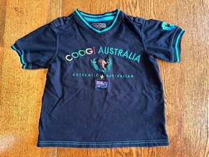 Coogi Kids Shirt Embroidered 7 Black Rainbow Cuffs Applique Australia Ringer Tee - Picture 1 of 15