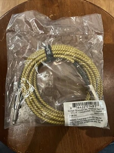 GLS Audio 15ft Instrument Cable - Yellow/Brown Tweed Cloth 1/4” to1/4” Straight - Picture 1 of 7