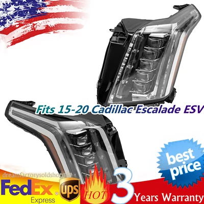 2015-2020 For Cadillac Escalade ESV Full LED Headlights Pair Headlamp Left+Right - Изображение 1 из 4