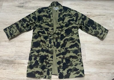 Chaqueta Cárdigan Bape A Bathing A Bape Verde Camuflaje Kimono Talla M, 100% Nueva Foto 1 de 4