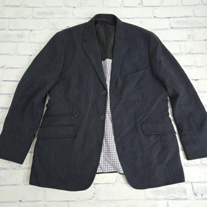 Abrigo deportivo Kroon para hombre 42R azul 100 % lana a rayas Ritchie 2 botones SIN CAJA - Imagen 1 de 21