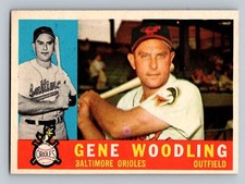 1960 Topps #190b Gene Woodling  VAR  Baltimore Orioles