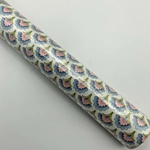Rollo Fablon Vintage Sin Usar Azul Rosa Verde Patrón 450mm X 1.5m - Imagen 1 de 4