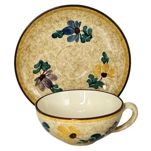 Antik Villeroy & Boch Dresden handbemalt Volkskunst Blumen Tasse & Untertasse Set - Bild 1 von 18