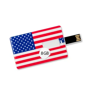 8GB Speicherkarte in Scheckkartenform Flagge USA USB Card Datenspeicher Stick - Bild 1 von 3