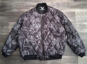 Avirex Twin Dragons Reversible Bomber Jacket Quilted Softshell Black Size 2XL  - Picture 1 of 19