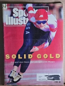 Revista Sports Illustrated 24 de febrero de 1992 patinadora de velocidad estadounidense Bonnie Blair cubierta - Imagen 1 de 1