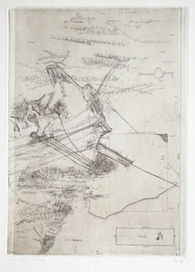 Thomas Ranft Abstrakt Ursprung Ende Clara Mosch Chemnitz sign Radierung Probe - Bild 1 von 2