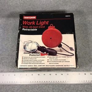 Vintage Sears CRAFTSMAN #83915 Retractable Shop Work Drop Light 20 Foot Cord New - Picture 1 of 11