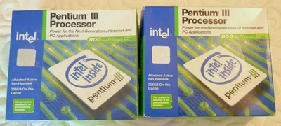 Matched Pair: Slot 1 Pentium III 800MHz Coppermine SL457 BX80526H800256E - Image 1 of 4
