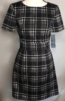 Vestido vaina a cuadros French Connection para mujer talla 4 Foto 1 de 4