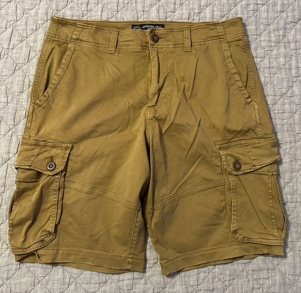 American Eagle Mens Cargo Shorts Size 34 Extreme Flex Khaki Preppy Hiking Y2K - Image 1 of 4